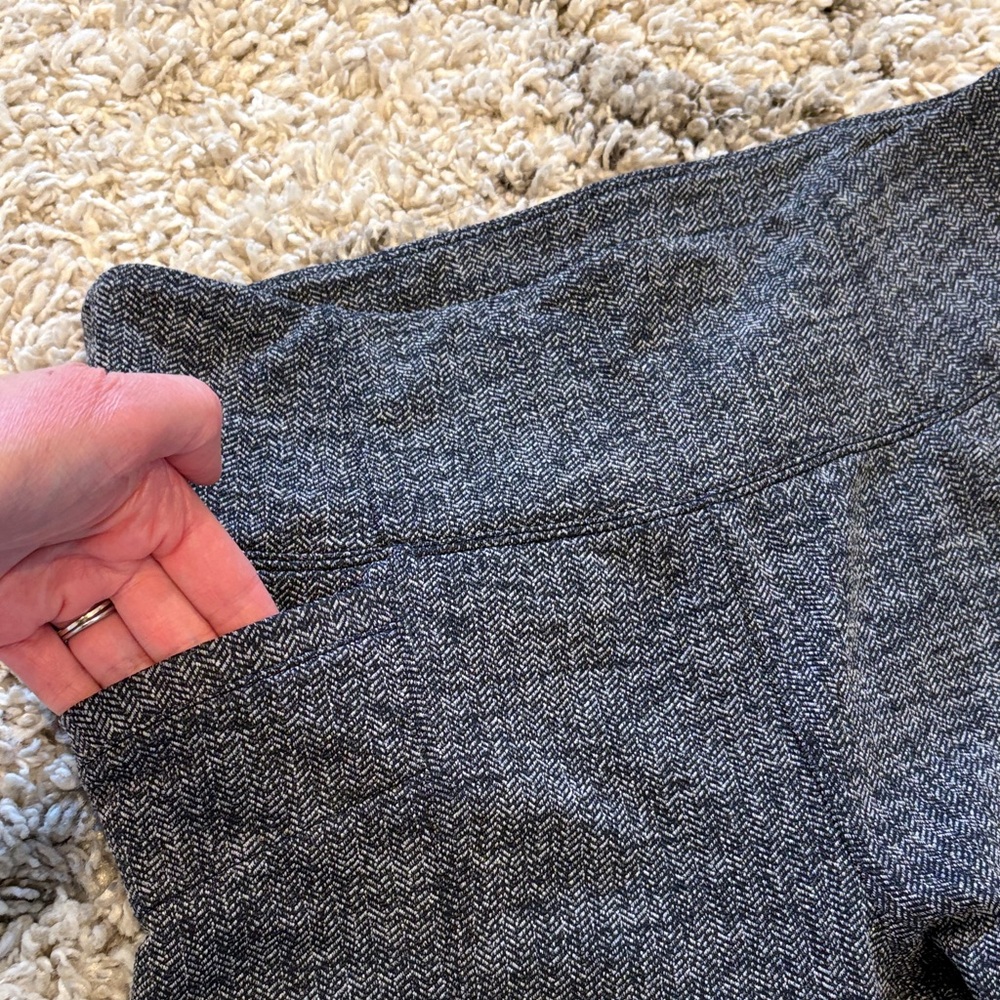 Athleta Metro Skinny Pant Medium Navy Blue Herringbone Stretch Career Work Pants - Picture 3 of 11